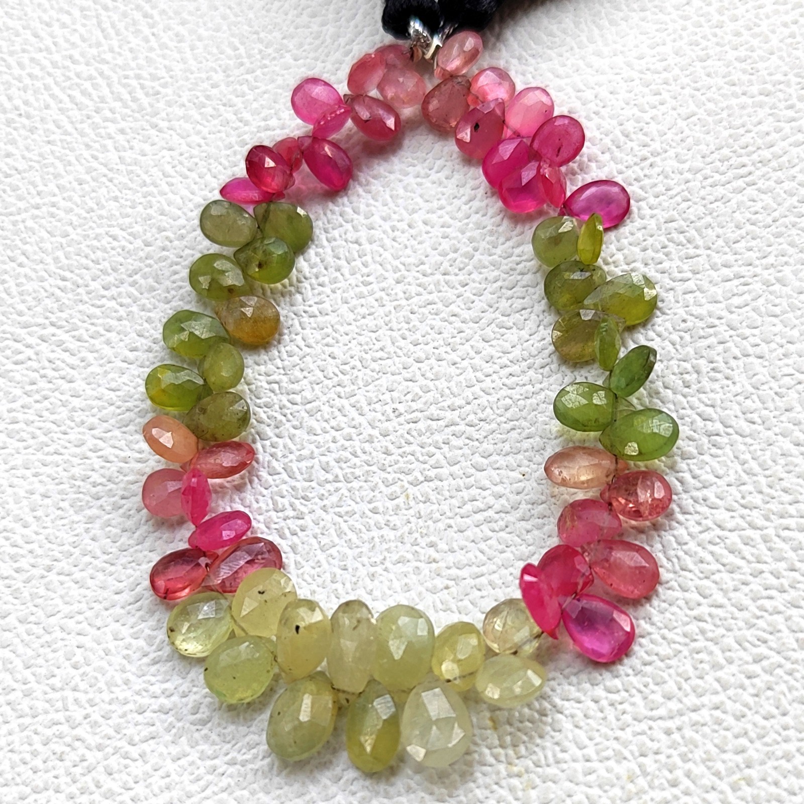 Natural Multicolor Sapphire Pear Faceted Beads 7″ Strand 7×5-10x7mm Sri Lanka