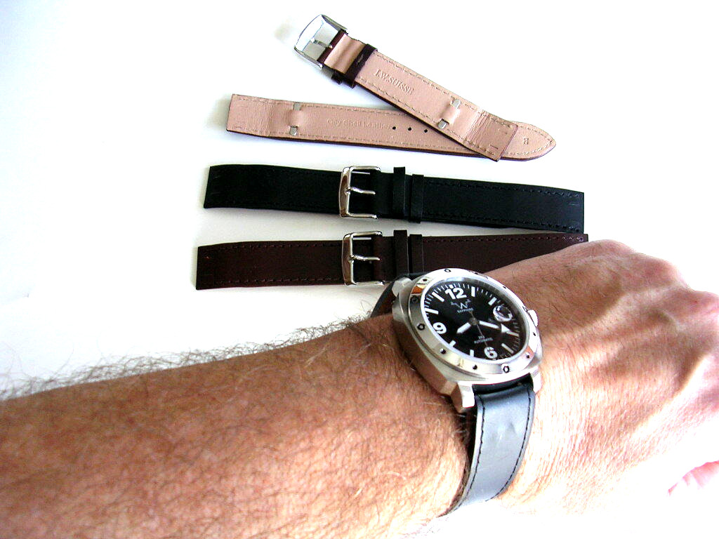 22mm Open End Aviator Pilot Leather watch band IW SUISSE 10 12 14 16 18 19 20 24