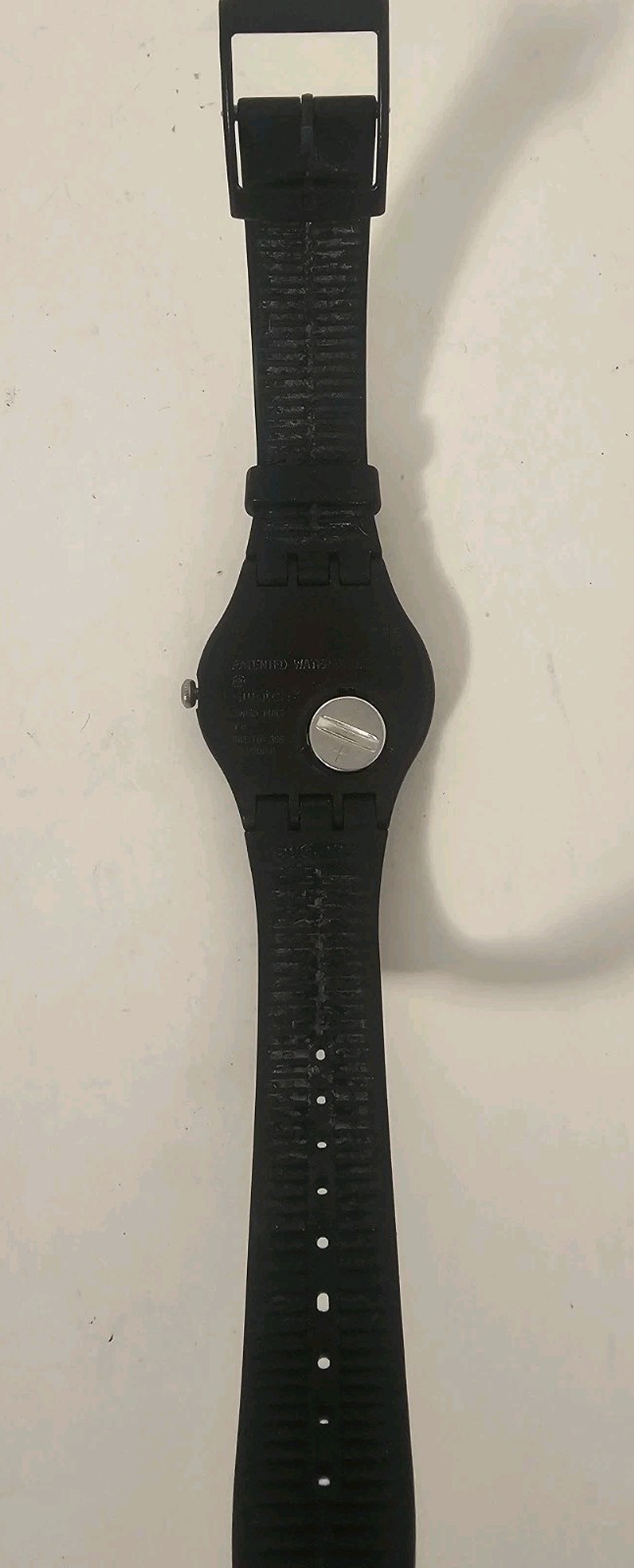 Swatch SUOB704 Unisex Dark Rebel Swiss Silicon Rubber Strap Black Dial Watch