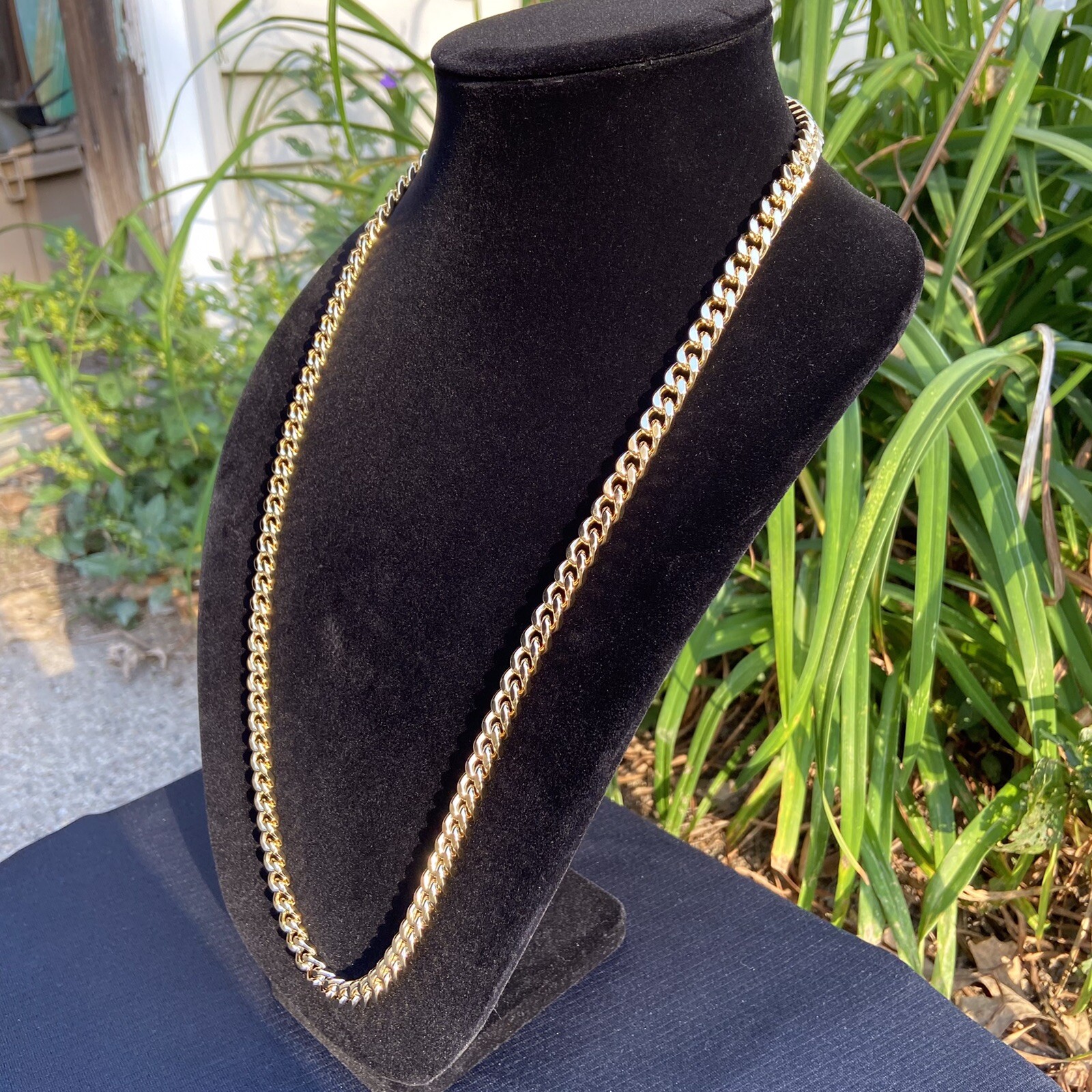 Gold Chain Yellow Gold Cuban Link 30in 8mm 14k Plated