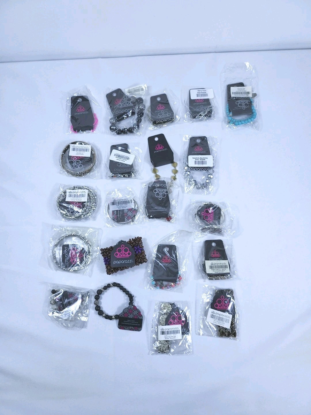 New Paparazzi Jewelry 1 lb Mixed Lot Of Various Types 21 Pieces Bracelets