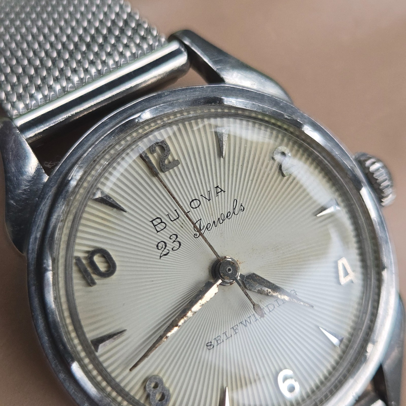 Vintage Bulova 23 “A” Men’s automatic watch sunburst dial 10BPAC USA 1959
