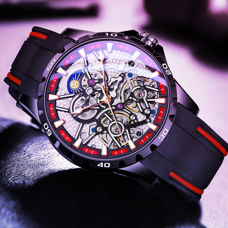 AiLang Men Watch Double Tourbillon Automatic Mechanical Wristwatch