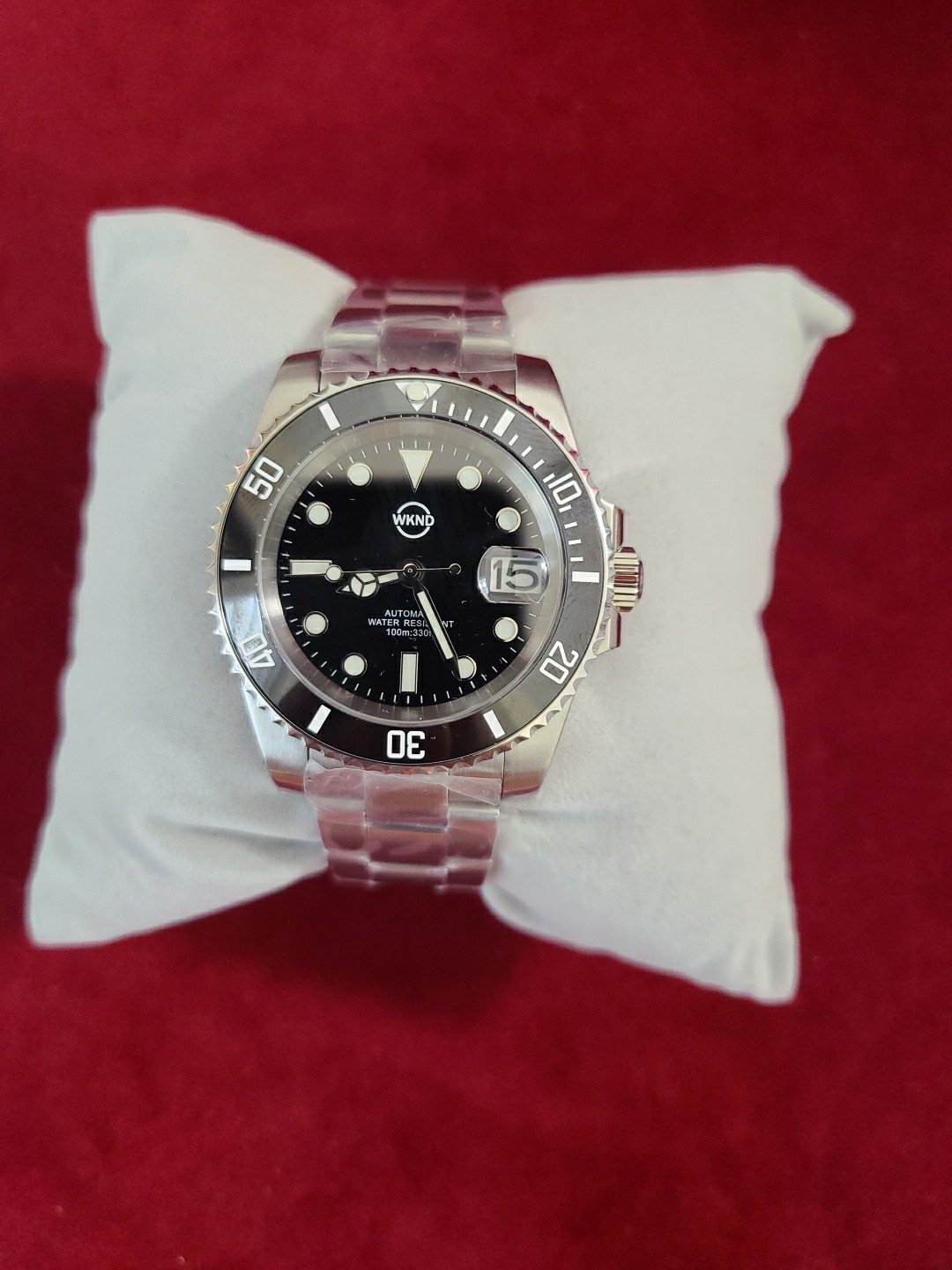 Custom Made Black GMT Diver Style Mod Watch w/ NH34 Movement 41mm