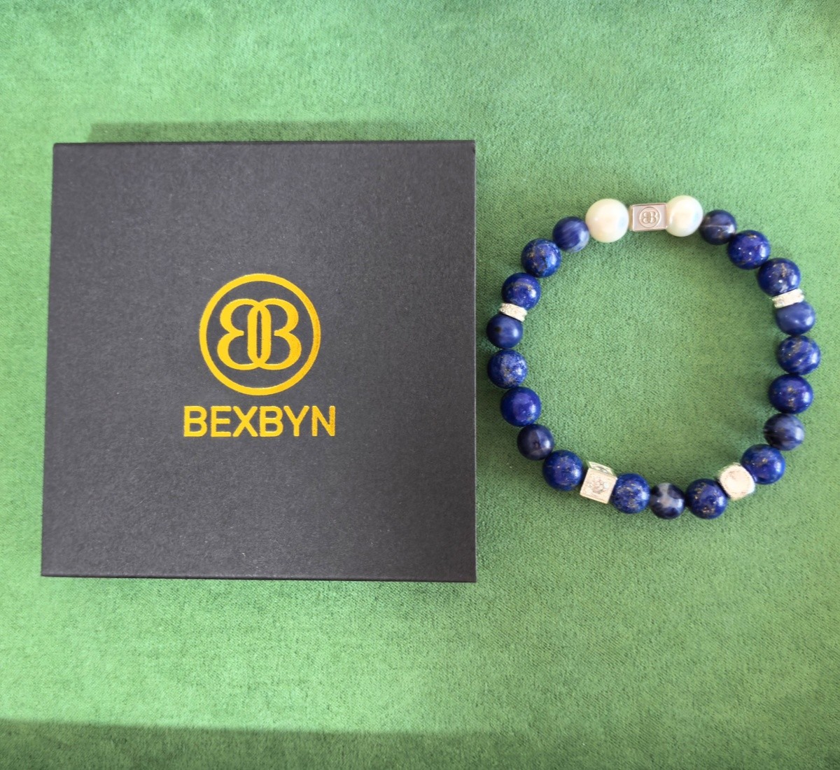Custom Engraved Bracelet Lapis Lazuli Sodalite Pearl Beads Name Jewelry BFF Gift