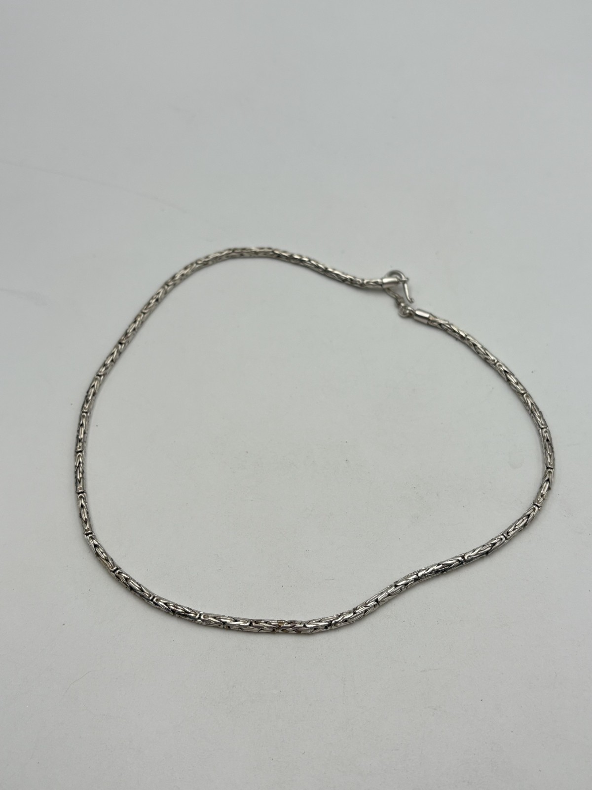 STERLING SILVER 925 HOOK 15.5″ BALI BYZANTINE CHAIN NECKLACE 2.7 mm wide 17.4g