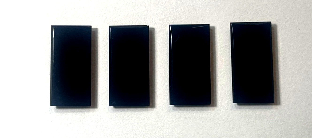 TWO (2) PIECES BLACK ONYX 18X9 MM RECTANGLE FLAT AS PICTURED BELOW WHOLESALE