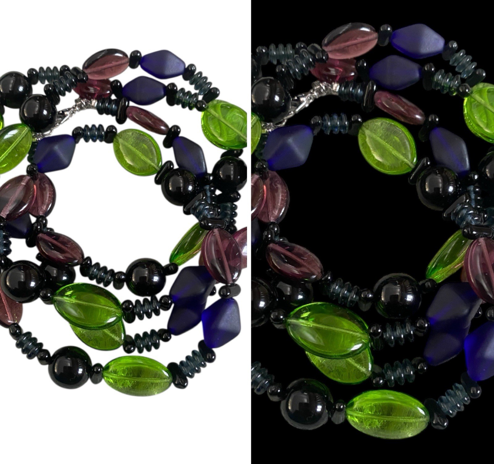 Wendy Gell Multicolor Glass Beaded Necklace 37in