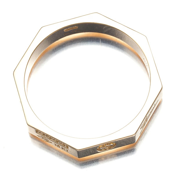Gucci Ring Octagonal Logo US 8 K18PG Pink Gold Jewelry