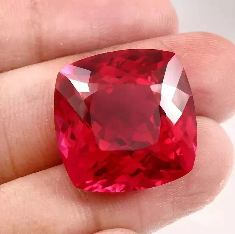 Natural Burmese Red Ruby 50.5 Ct+ Sparkling Certified AAA+ Cushion Cut Gemstone
