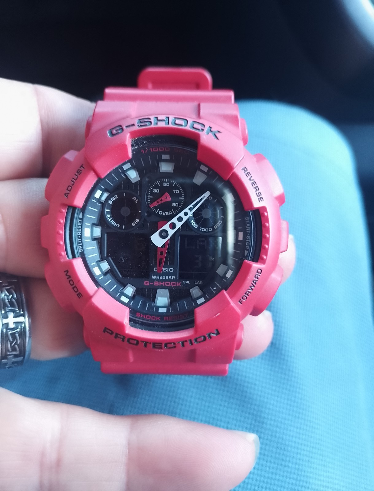 Casio G-Shock GA-100B Watch Men 51mm Red Black