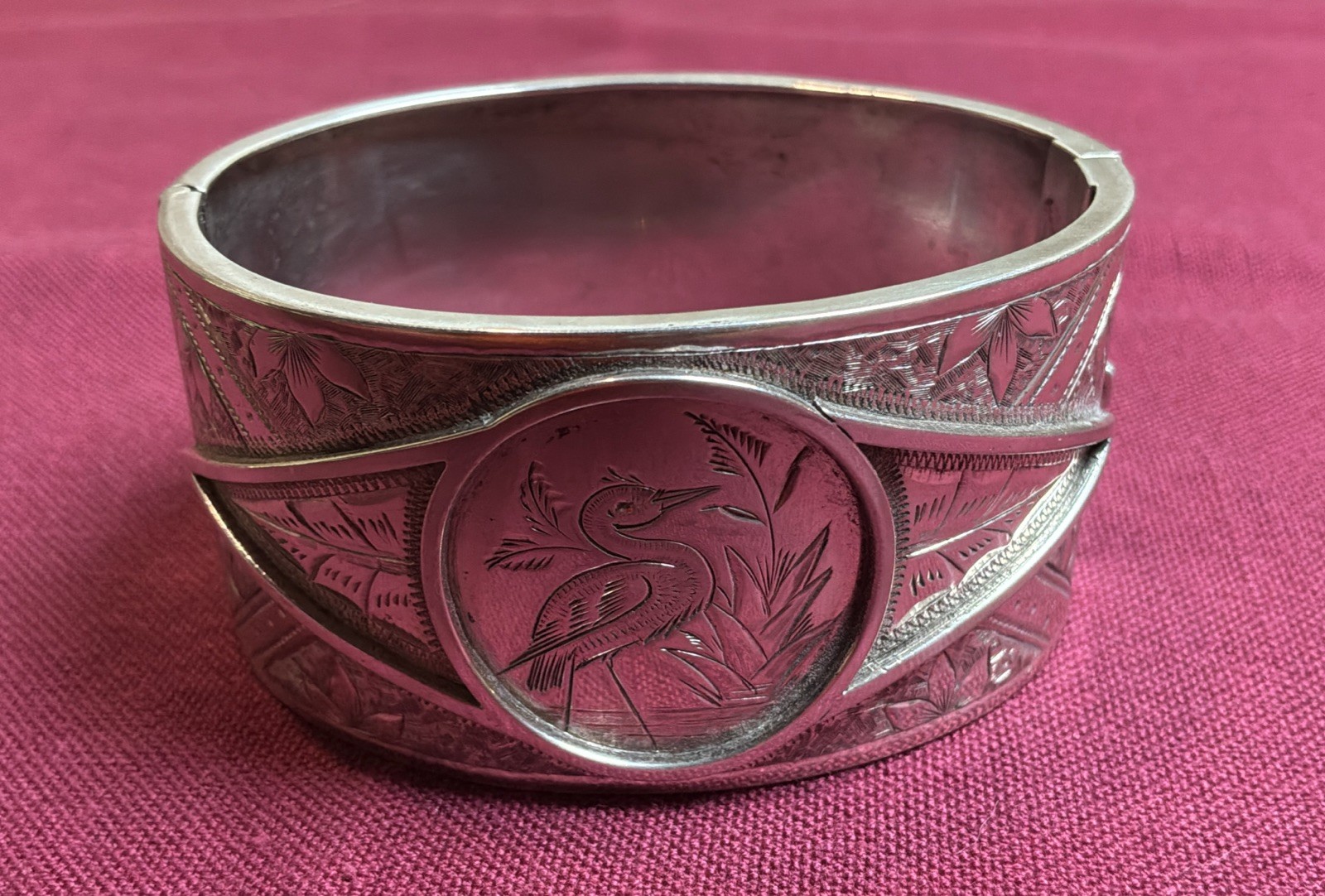 Antique 1900’s Victorian Sterling Silver Bangle Cuff Bracelet 35 grams