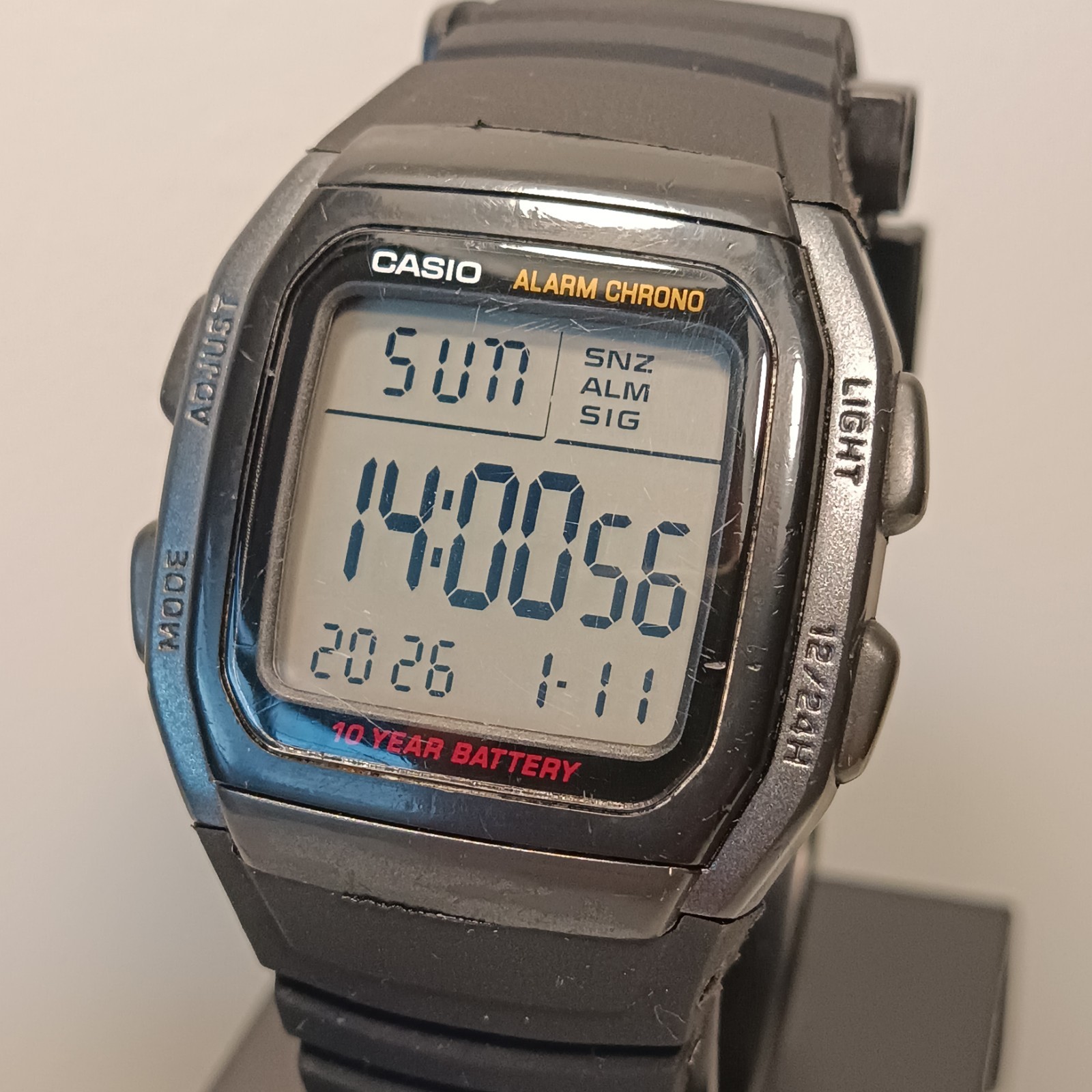 Casio Illuminator Men’s Black Digital Alarm Chronograph 50m 3239 W-96H New Strap