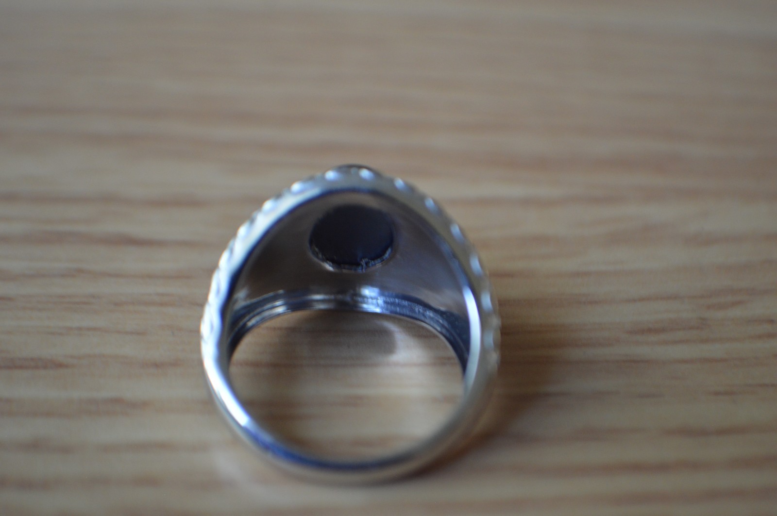 4.65ct Blue Star Sapphire Ring Rhodium & 18k YG Plated Over Fine Silver Size 7