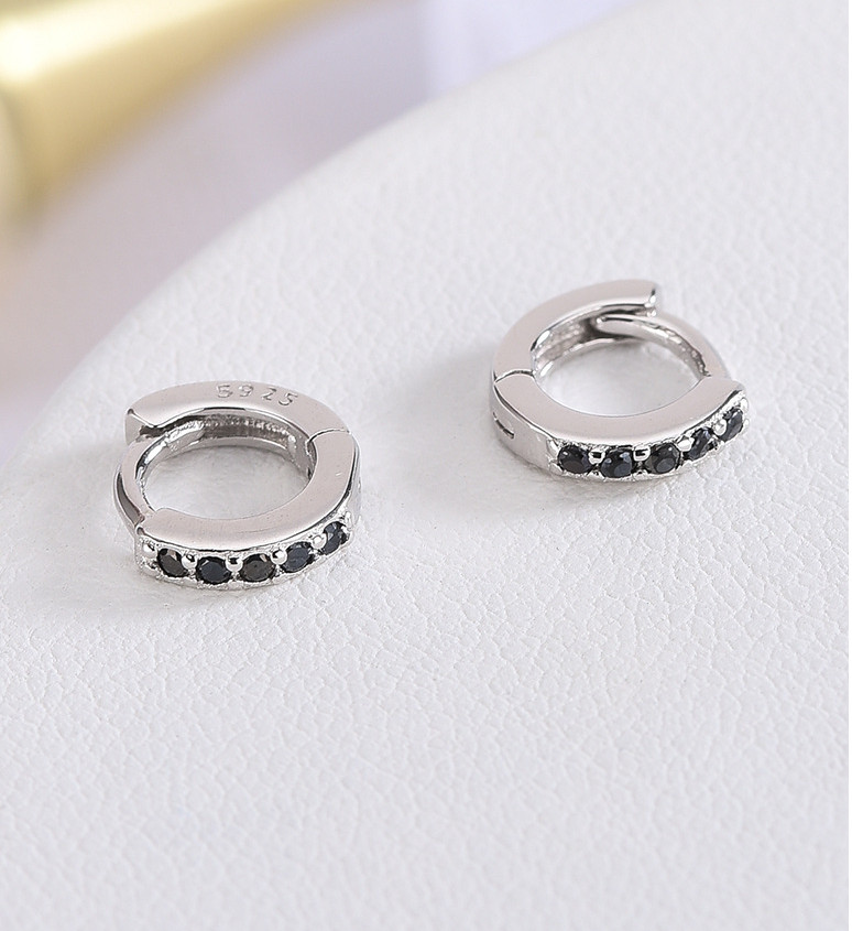 925 Sterling Silver Huggie Hoop CZ Earrings Children Toddler Girls Size 6mm C4