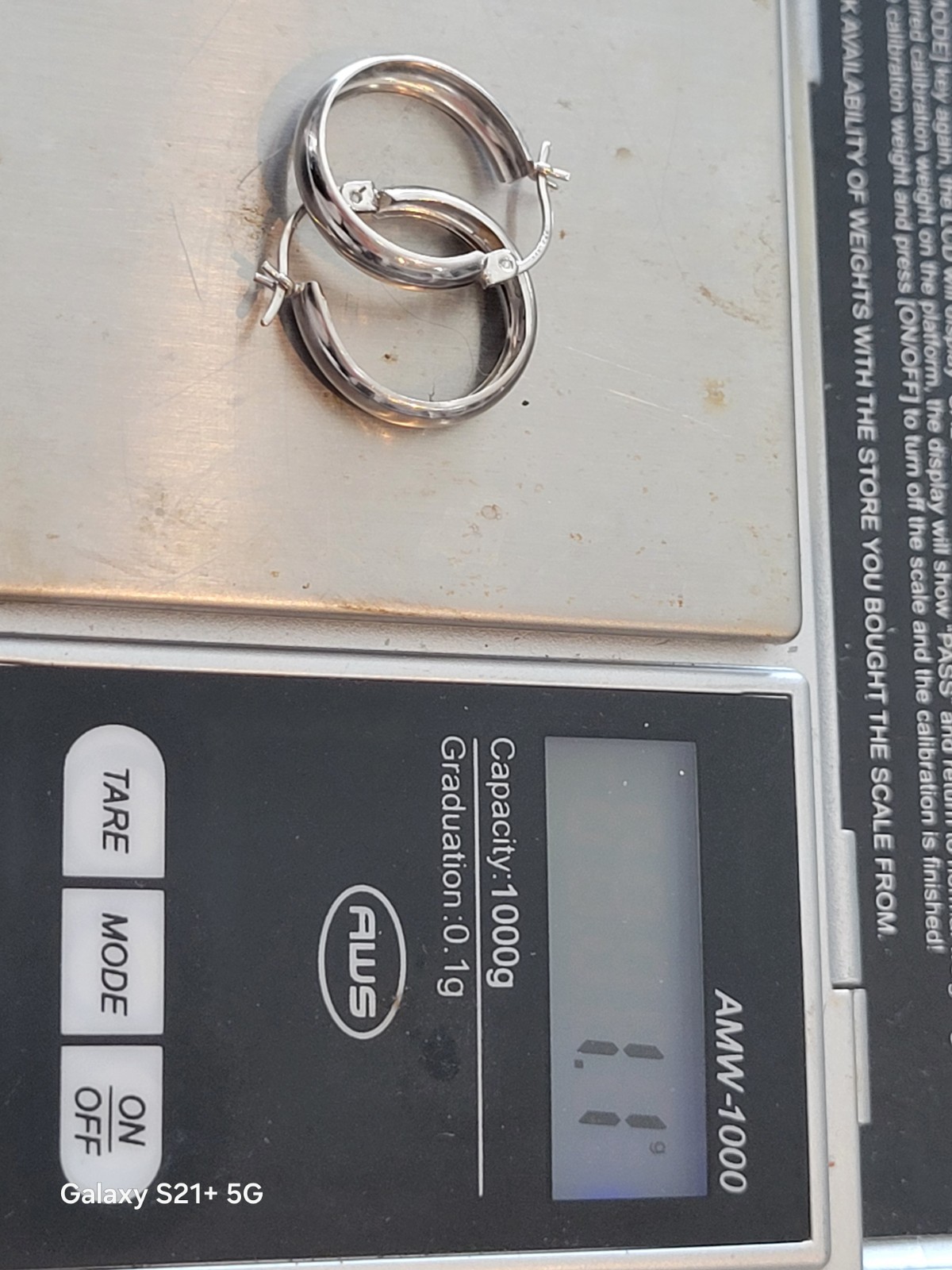 Estate Stamped 585 Hoop Earrings