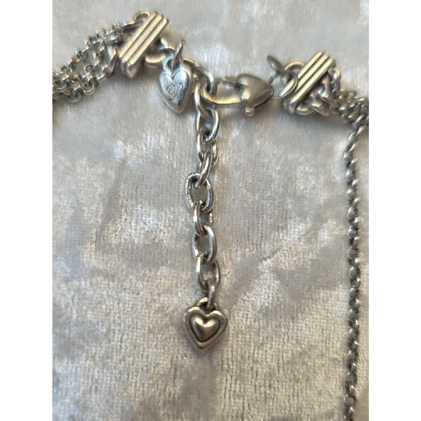 Brighton Silver-Tone Art Deco Filigree Triple Strand Necklace