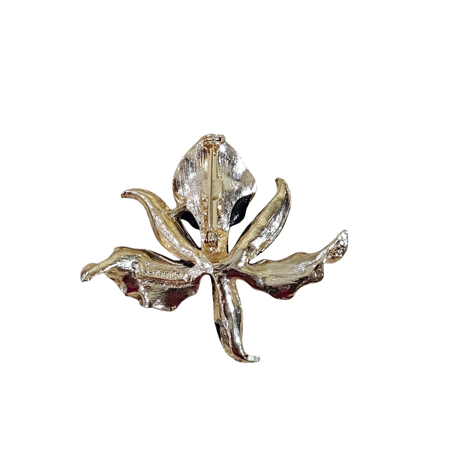 Gerry’s Vintage Flower Gold Tone Black & Yellow Enamel Signed Brooch