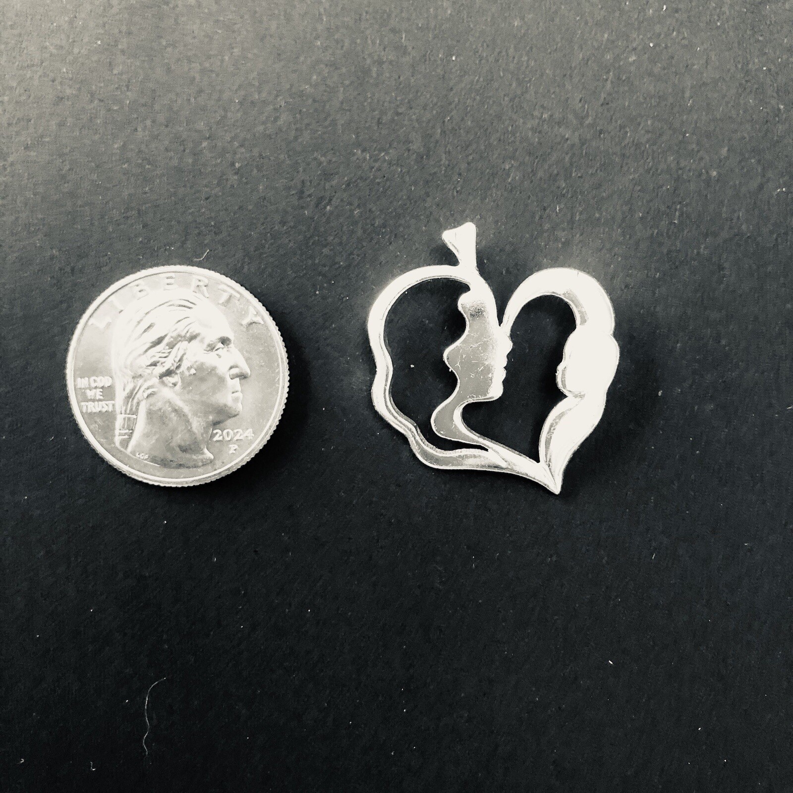 Mother And Child 925 Sterling Silver Pendant 1.25” X 1.25” Really Sweet … NOTE