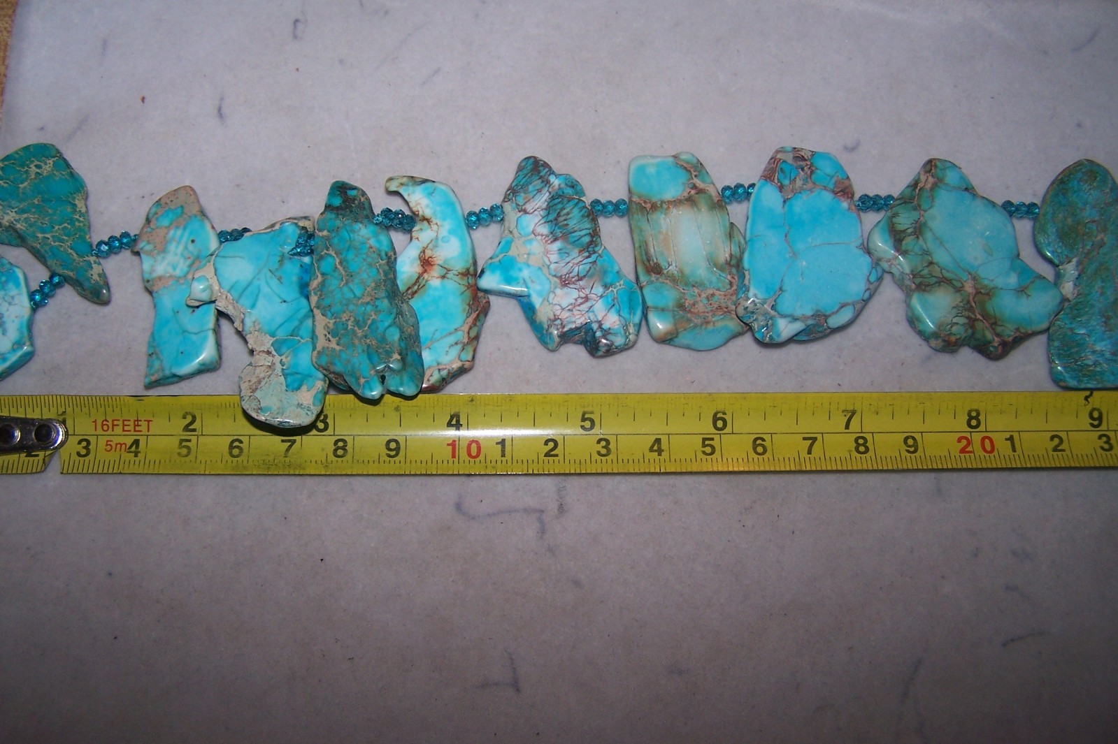 NWOT LUC Lucas Lameth Sterling Silver Turquoise Jasper Slab Statement Necklace