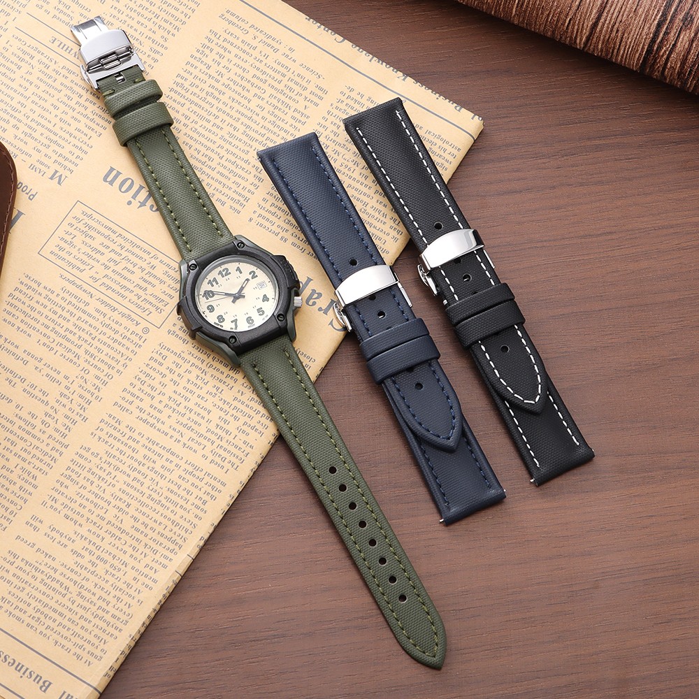 For Omega for Seiko Business Nylon Watch Strap 18/19/20/21/22mm Butterfly Buckle