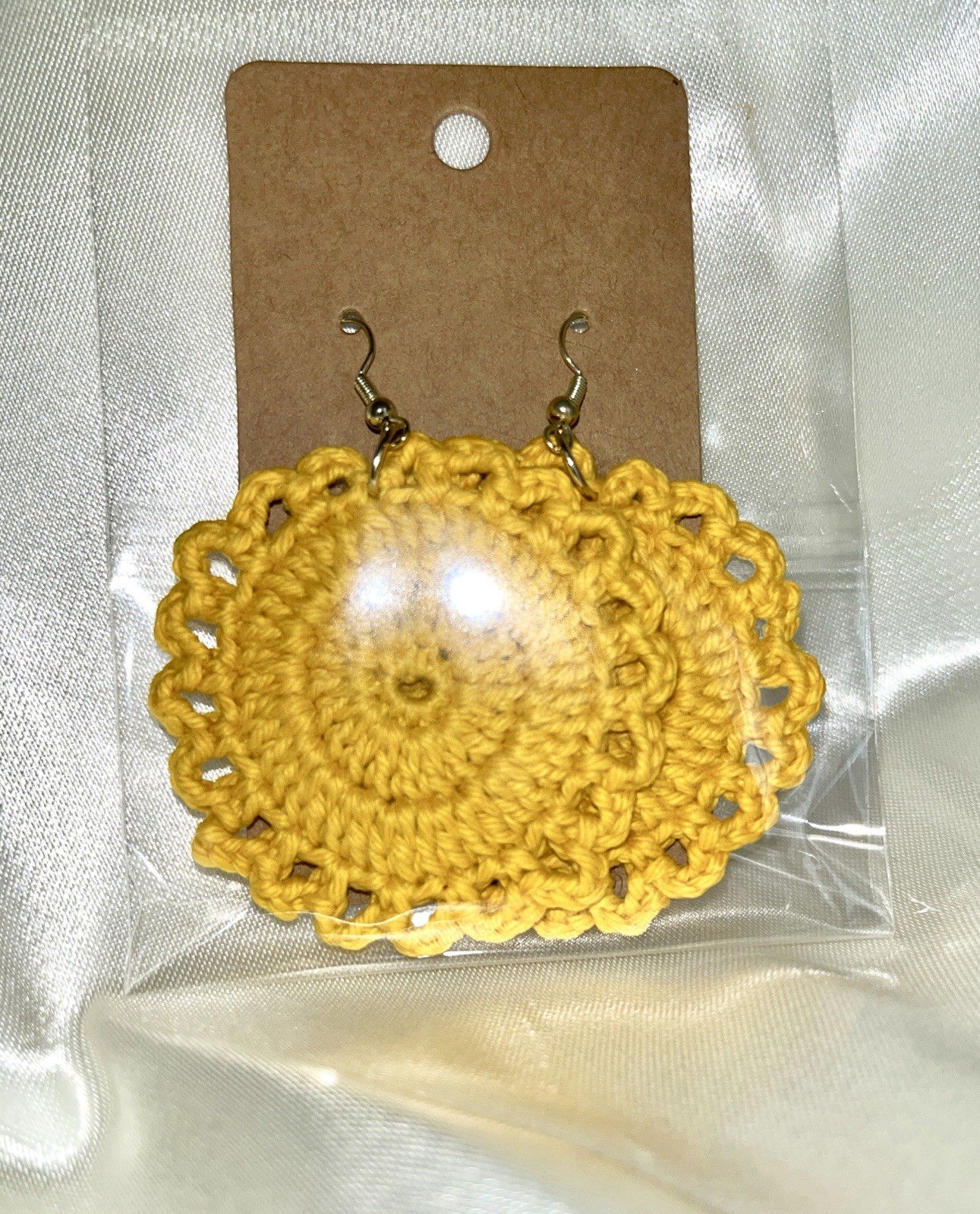 Handcrafted Multicolor Crochet Cotton Yarn Earrings Dangle Round Boho Hook