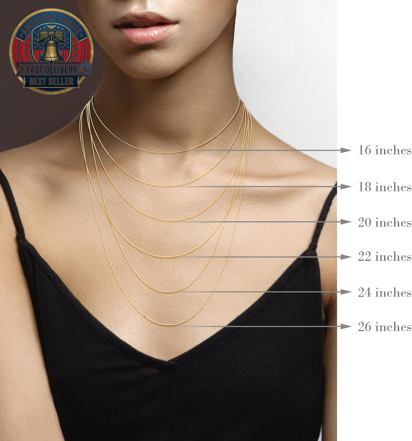 925 Sterling Silver, 18K Gold Plated Italian 0.7Mm Diamond Cut round Snake Chain