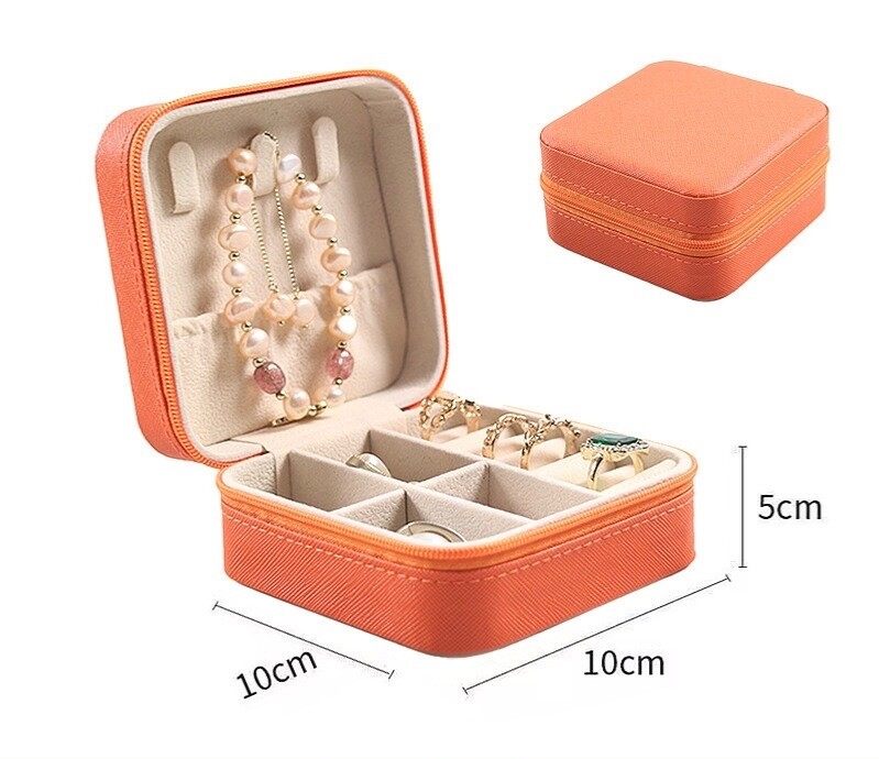 Small Travel Jewelry Box Organizer – Girls Women Gift Rings Earrings Necklaces J