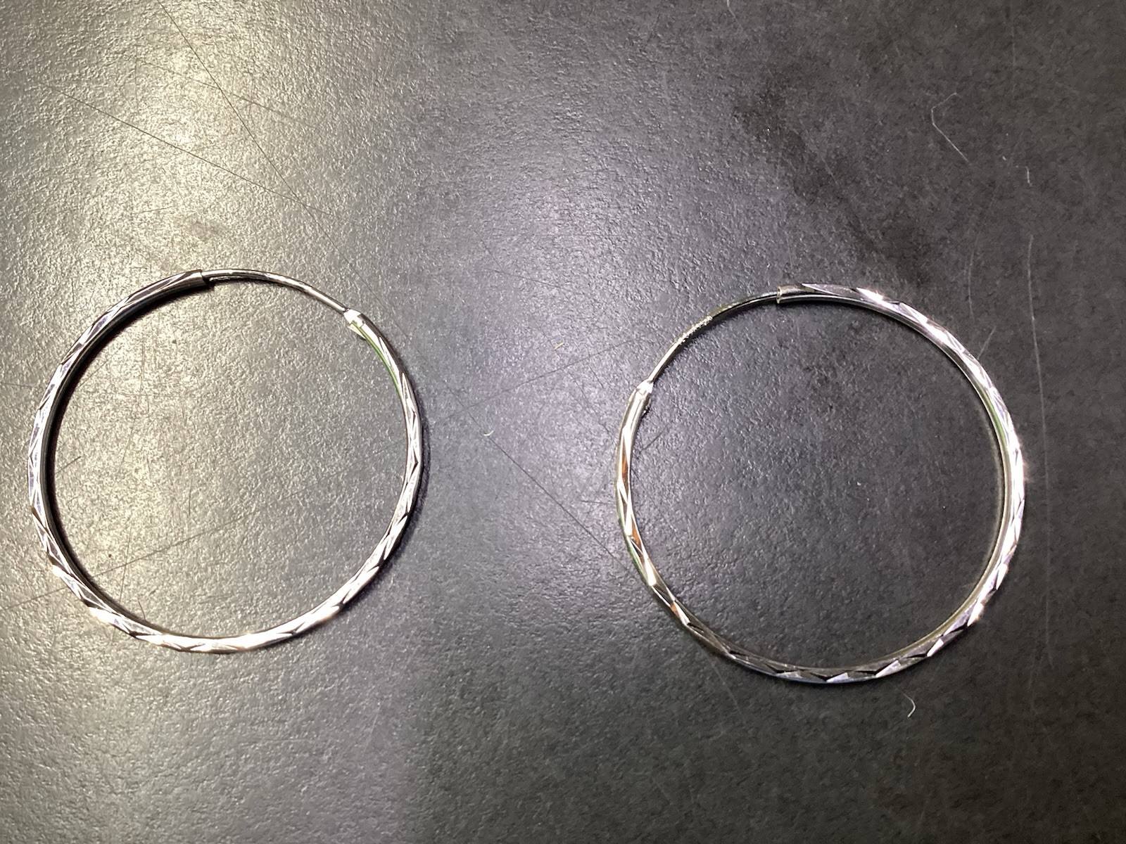 Sterling Silver Diamond Cut Endless Hoop Earrings