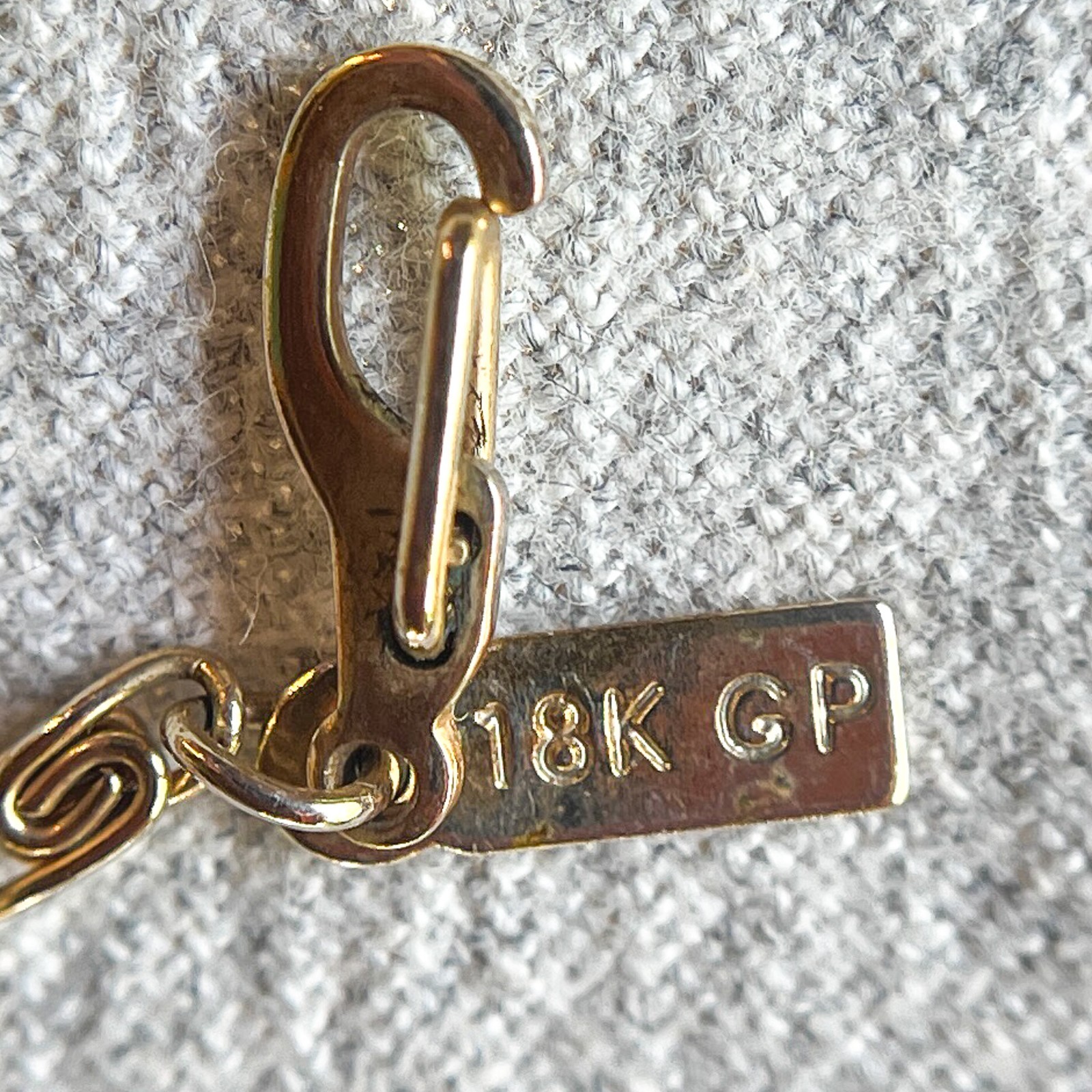 Vintage 1970s Flat Byzantine Scroll Link Chain Necklace 18K Gold Plated Unisex