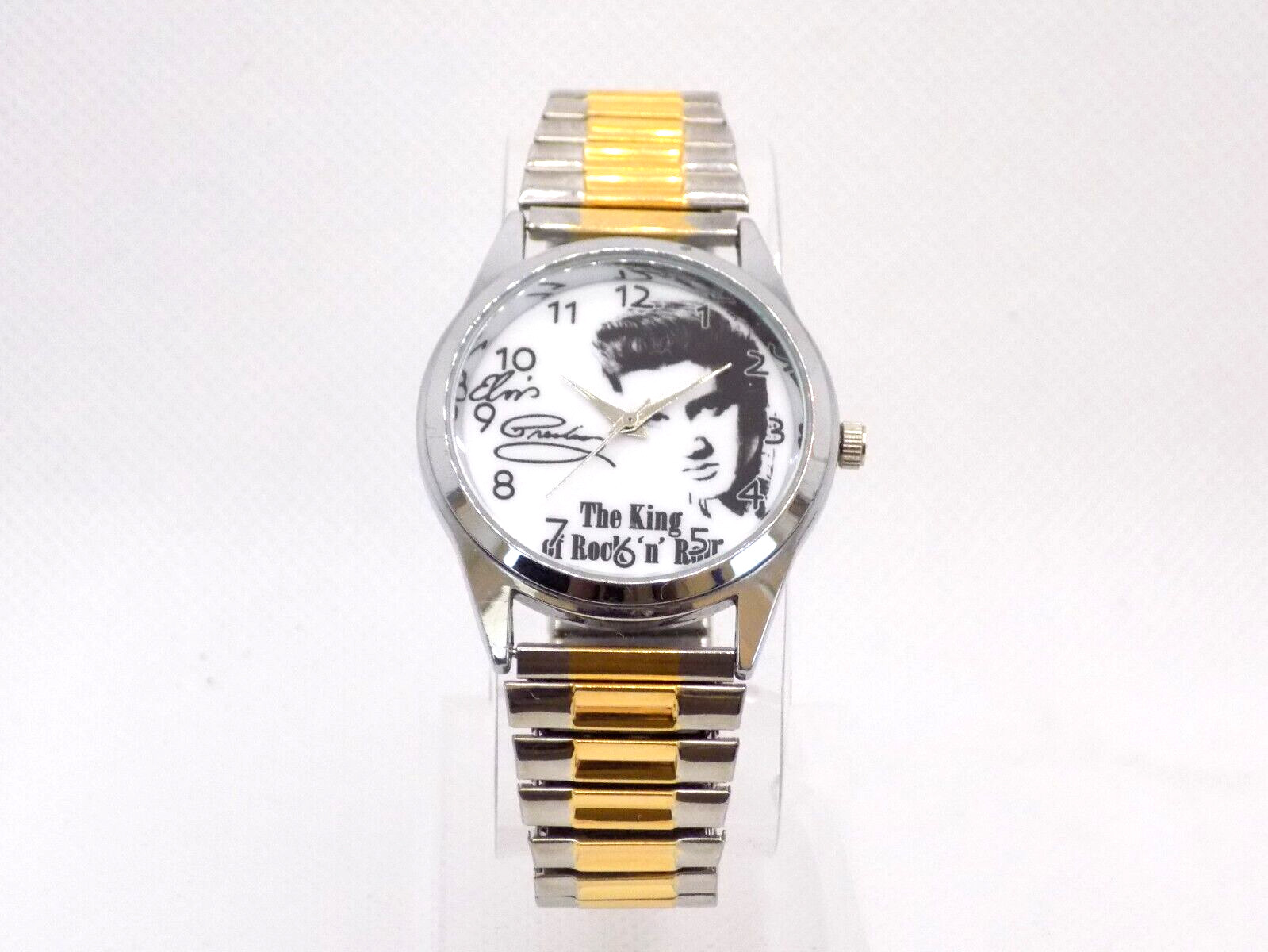 Vintage ELVIS PRASLEY The King of Rock’n Roll Stretch Band Flexible Strap Watch