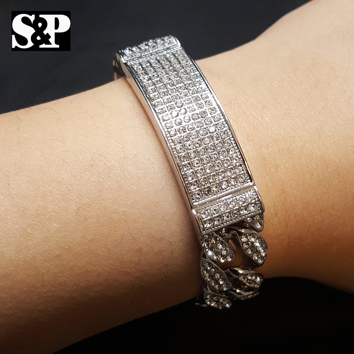 Men Hip Hop Iced Bling Lab Diamond Luxury Bust Down WATCH & BRACELET Gift Set