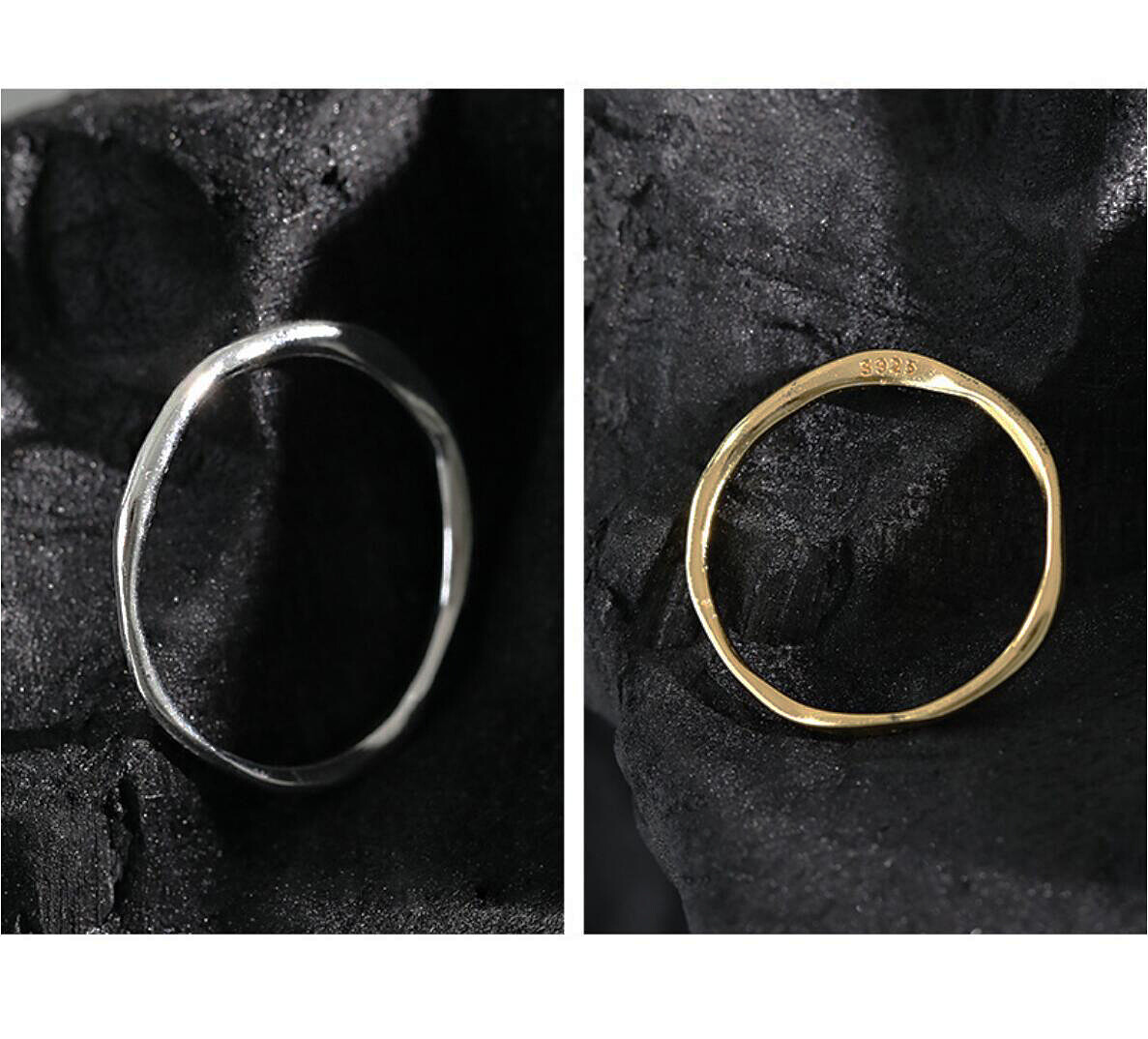 Sterling Silver Irregular Thin Dainty Above Midi Kunckle Thumb Pinkie Ring A3638