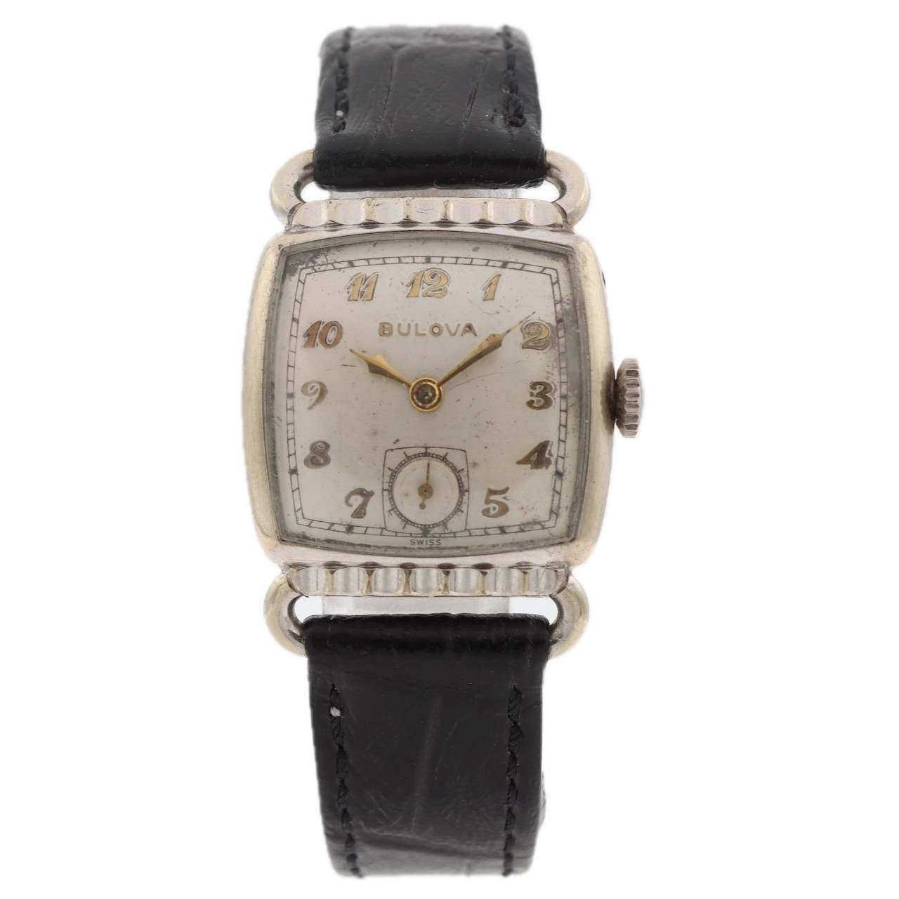 Vintage 1950 Bulova Director Men’s Mechanical Wristwatch Swiss 10k White RGP