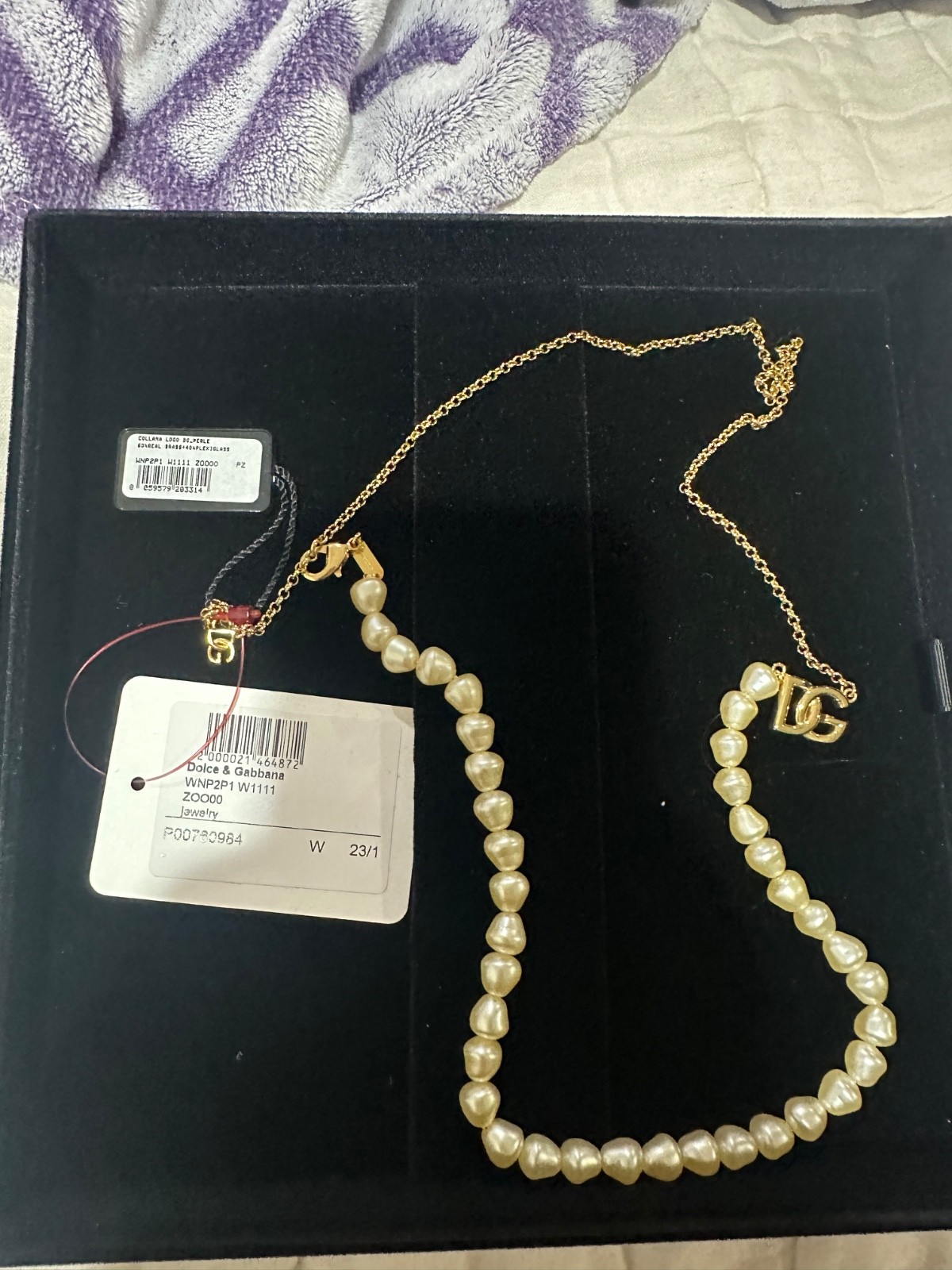 Dolce & Gabbana necklace with pearls and DG logo NEW WITH TAGS! Retails 925.00!