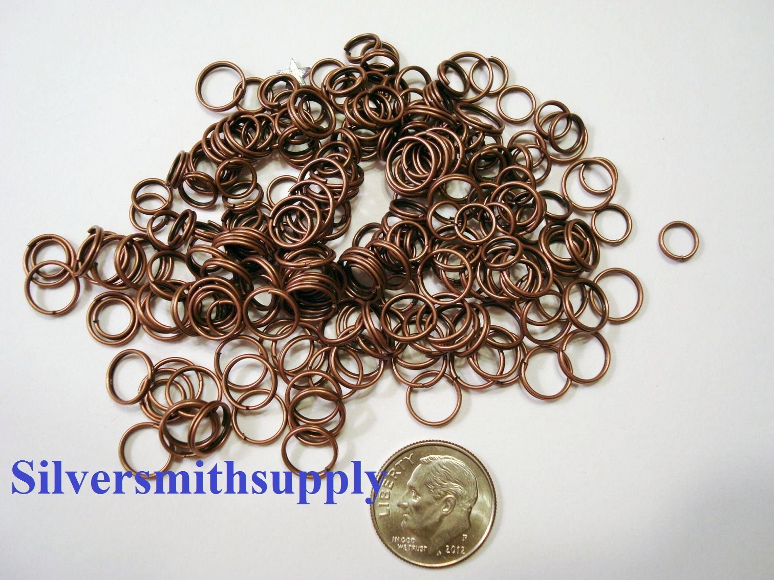240 Antique copper plated 6 and 8mm split rings, clasps FPC102