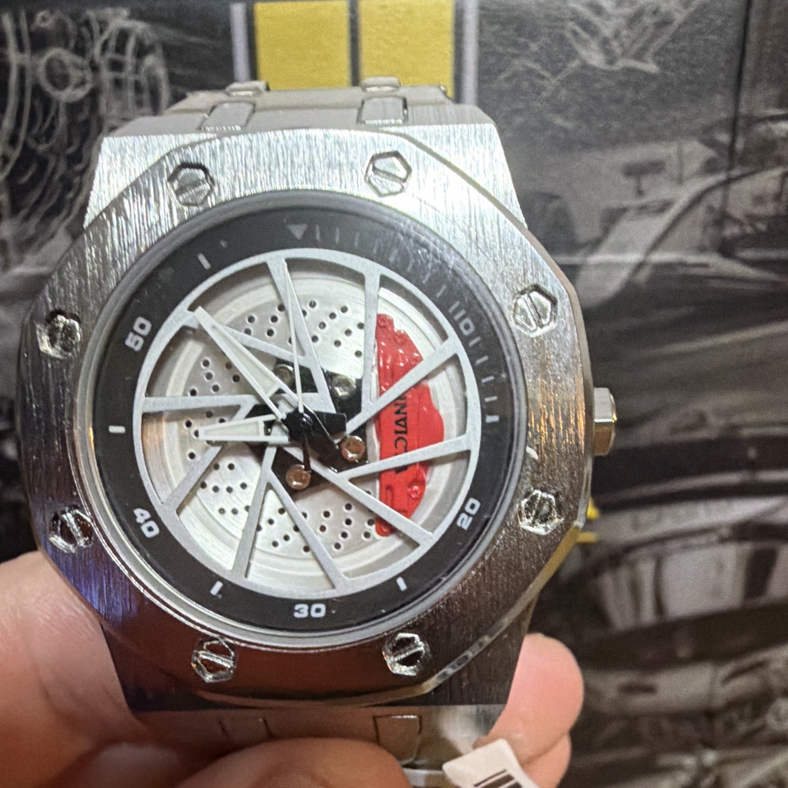 69485 Invicta Speedway Rim Automatic Watch . 42mm Stainless Steel Bracelet