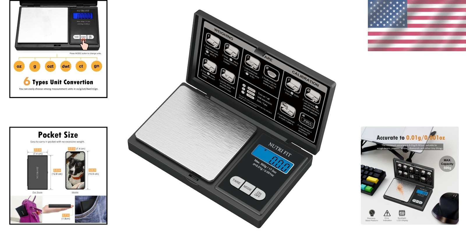 Lightweight 500g Digital Scale – Auto Shut Off & TARE Function for Ease of Use