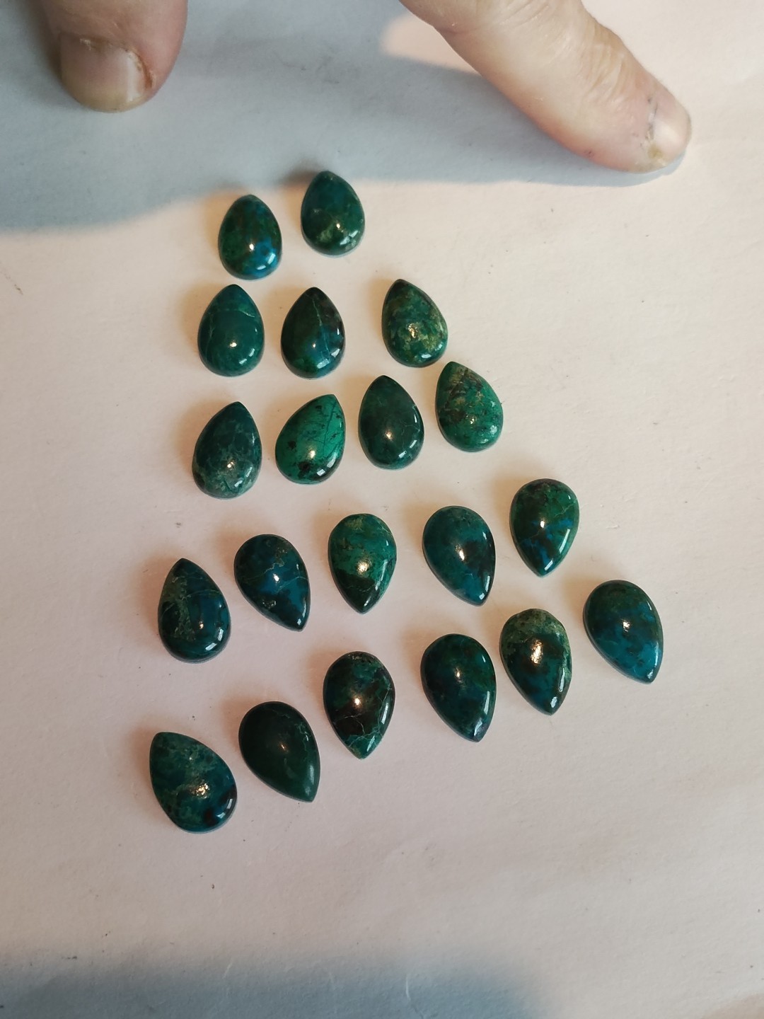 Chrysacolla Calibrated Cabochons 10x15mm 100cts Super Nice Cuts