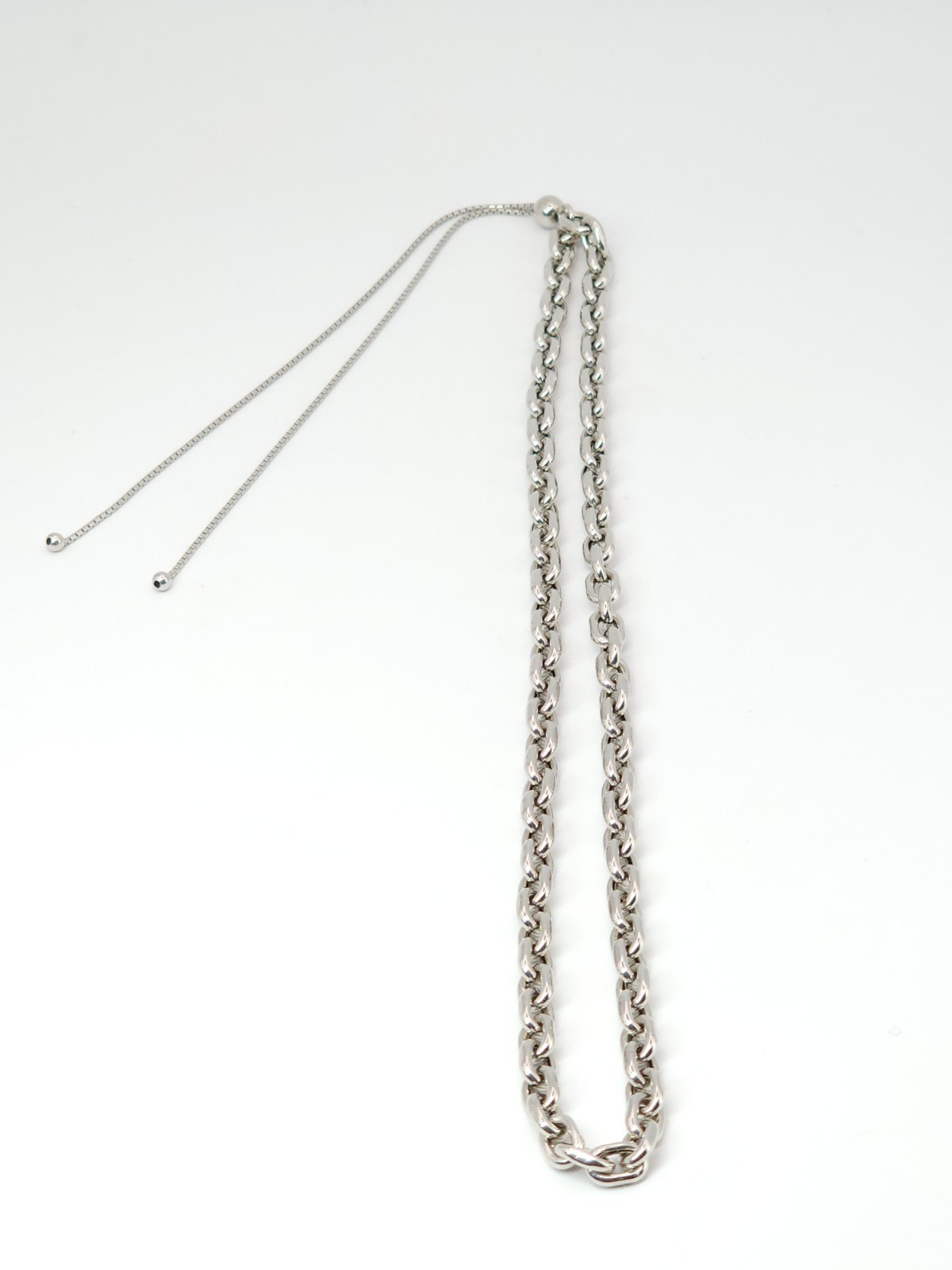 Milor Italy Solid Sterling Silver Cable Chain Necklace Adjustable 19-28″ 5.5mm