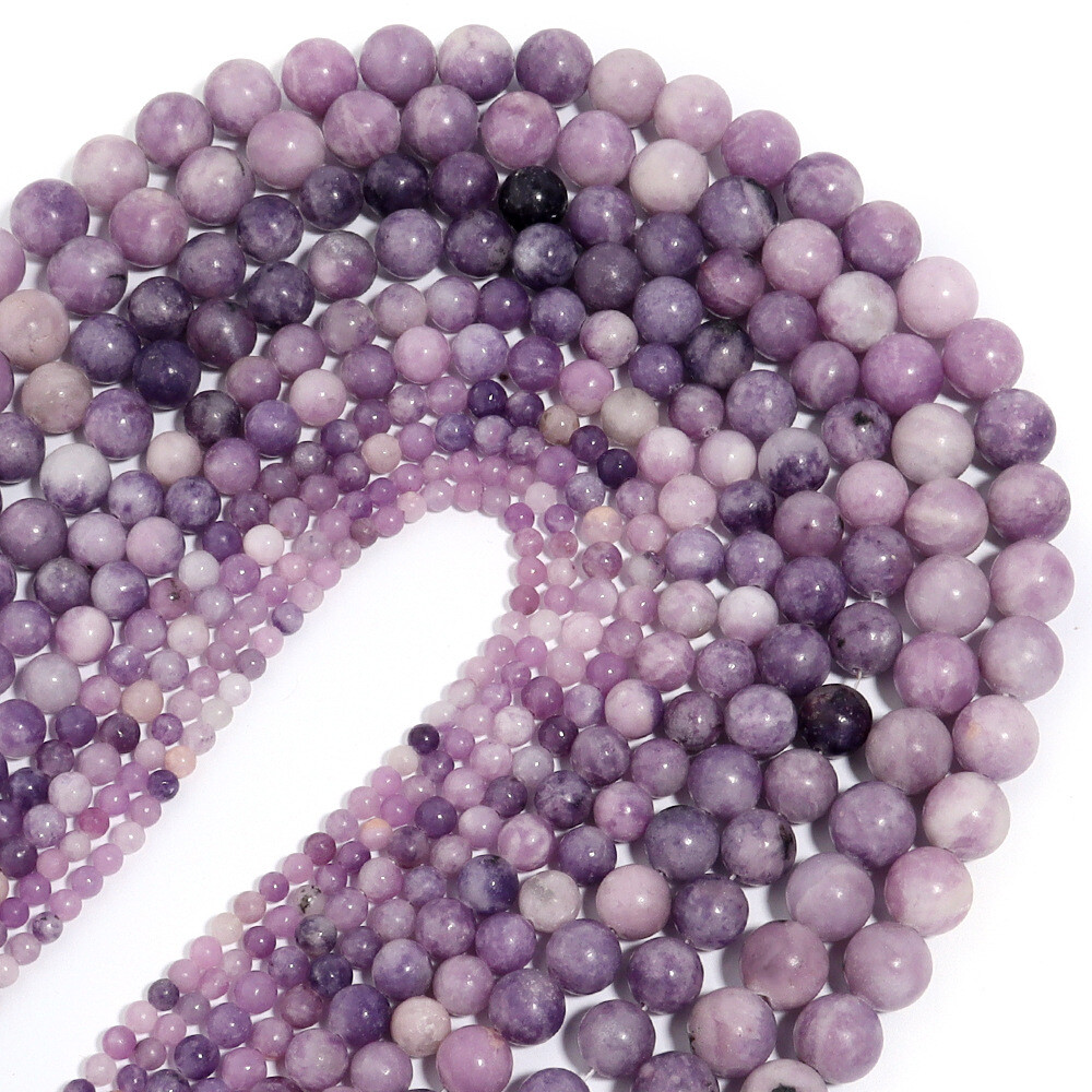 Natural Stone Lavender Chalcedony Round Loose Beads Jewelry Making 4 6 8 10 12mm