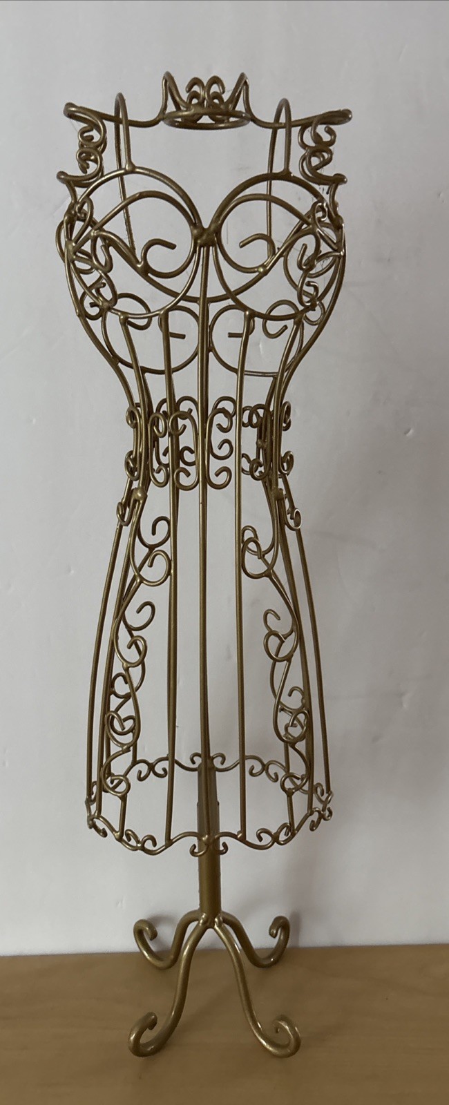 Gold Mannequin Coated Wire Intricate Details Hat Or Jewelry Display 21”H