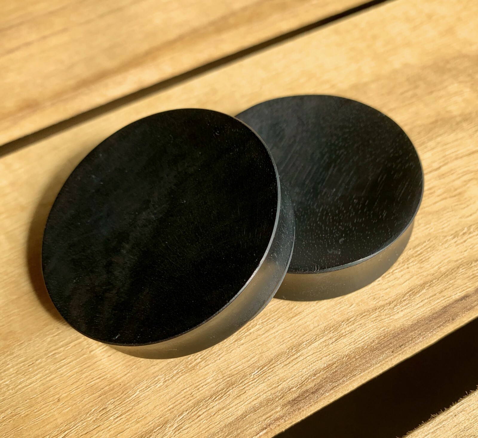 PAIR Concave Areng Wood Plugs Gauges Earlets Organic Body Jewelry Large Sizes