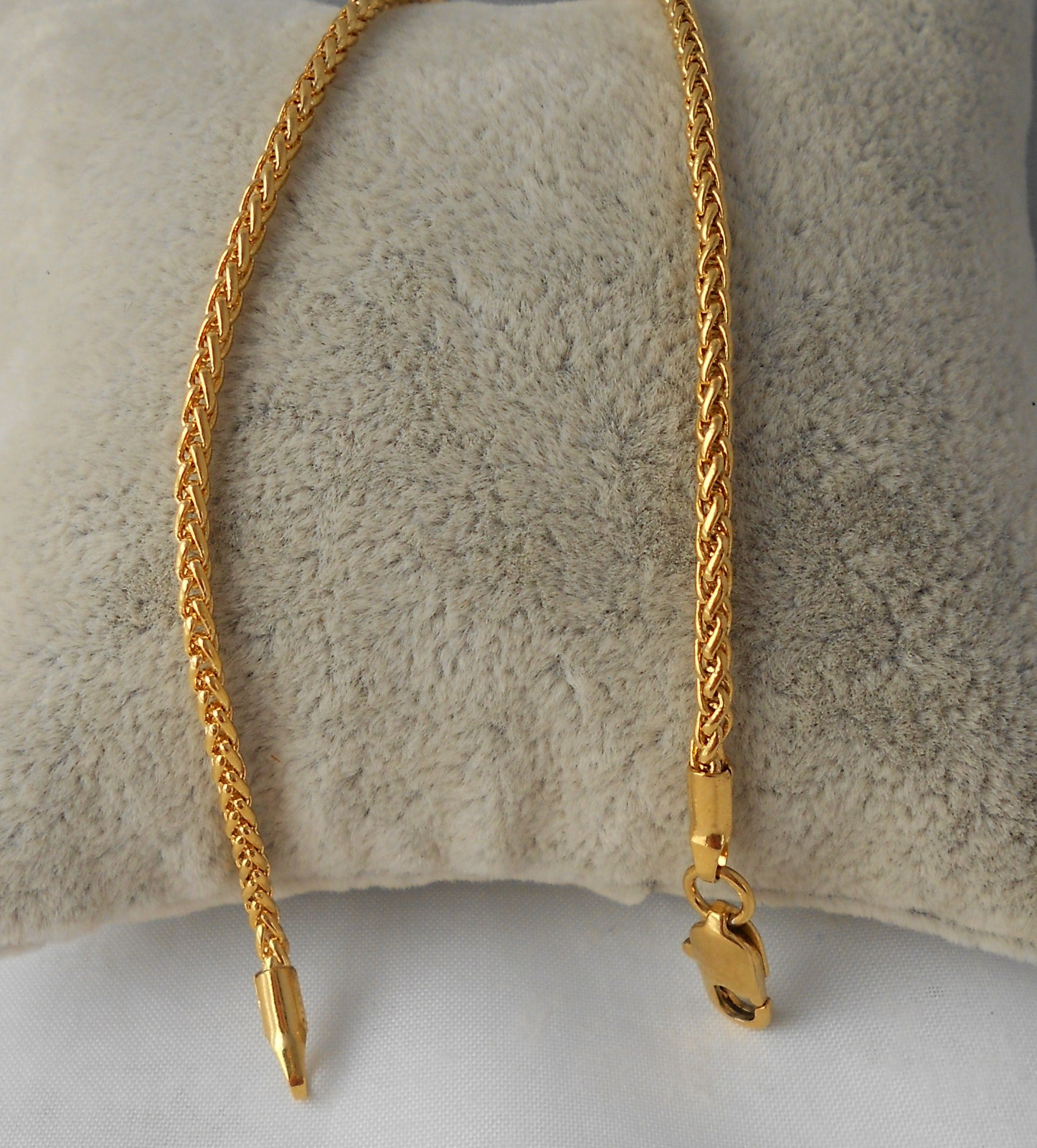 Man’s 18K Gold Layered 3mm Popcorn bracelet 8 1/4 LY08