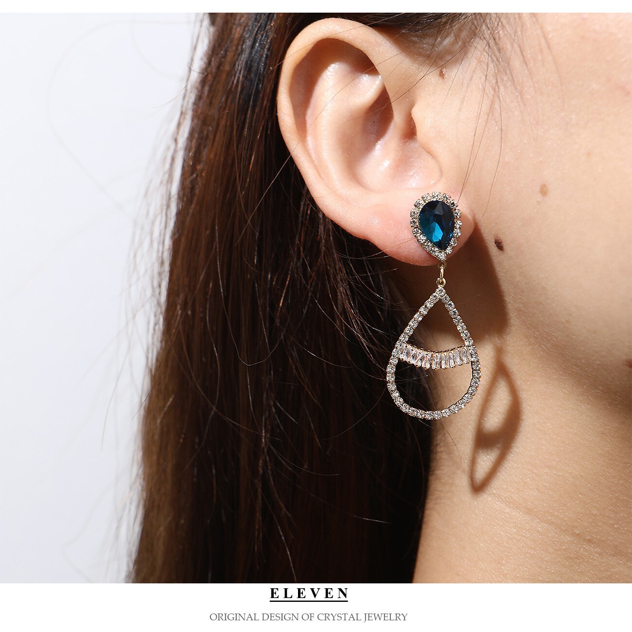 Fashion commuter elegant high-end drop earrings star street fashion rhinestones