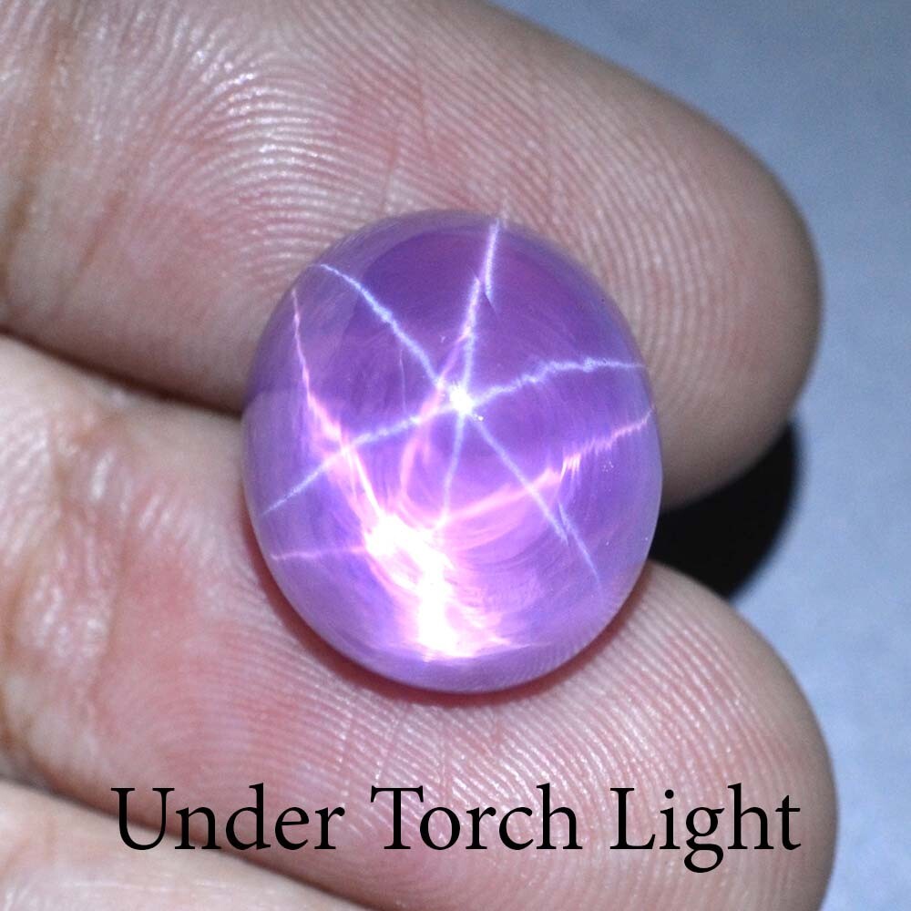 24.38 Ct 15.7×13.7 MM Pink Star Sapphire 6 Rays Lab Created Corundum VDO PS2145
