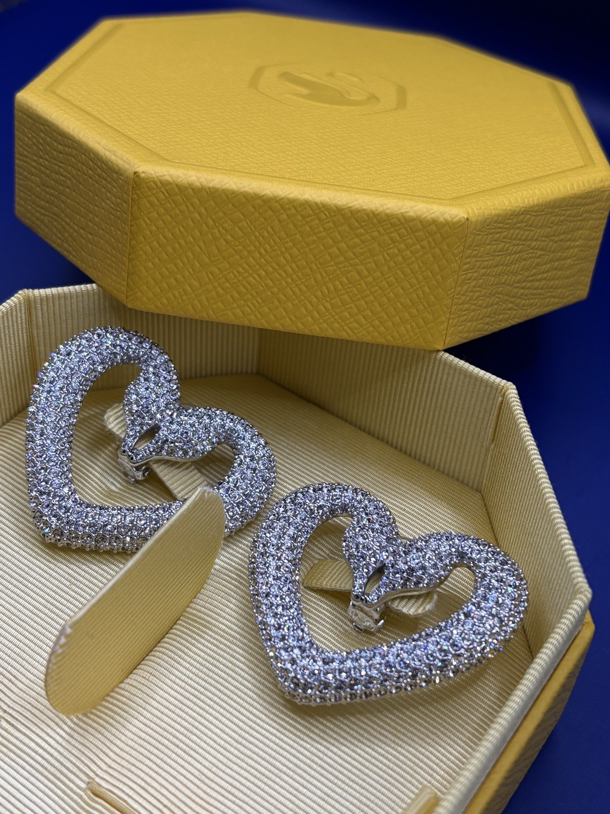 Swarovski Una/Sublima Clip Heart Earrings