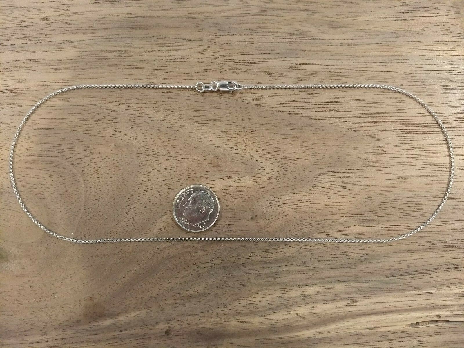 15.75″ 14K White Gold 1.0mm Rolo Link Chain Necklace – 1.695 grams