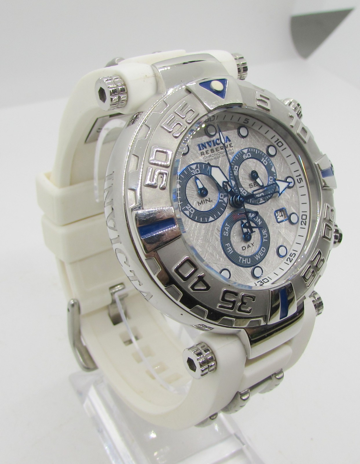 INVICTA SUBAQUA NOMA 24294 METEORITE DIAL WHITE BAND QUARTZ 47MM WRIST WATCH