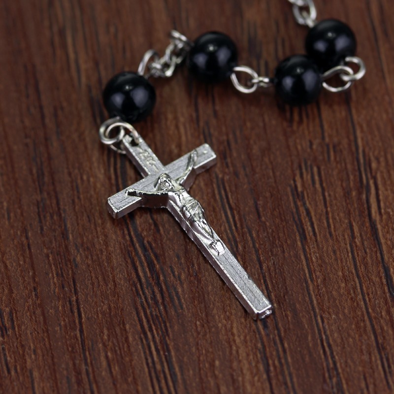 Virgin Mary Rosary Cross Necklace Gothic Goth Punk Jewelry